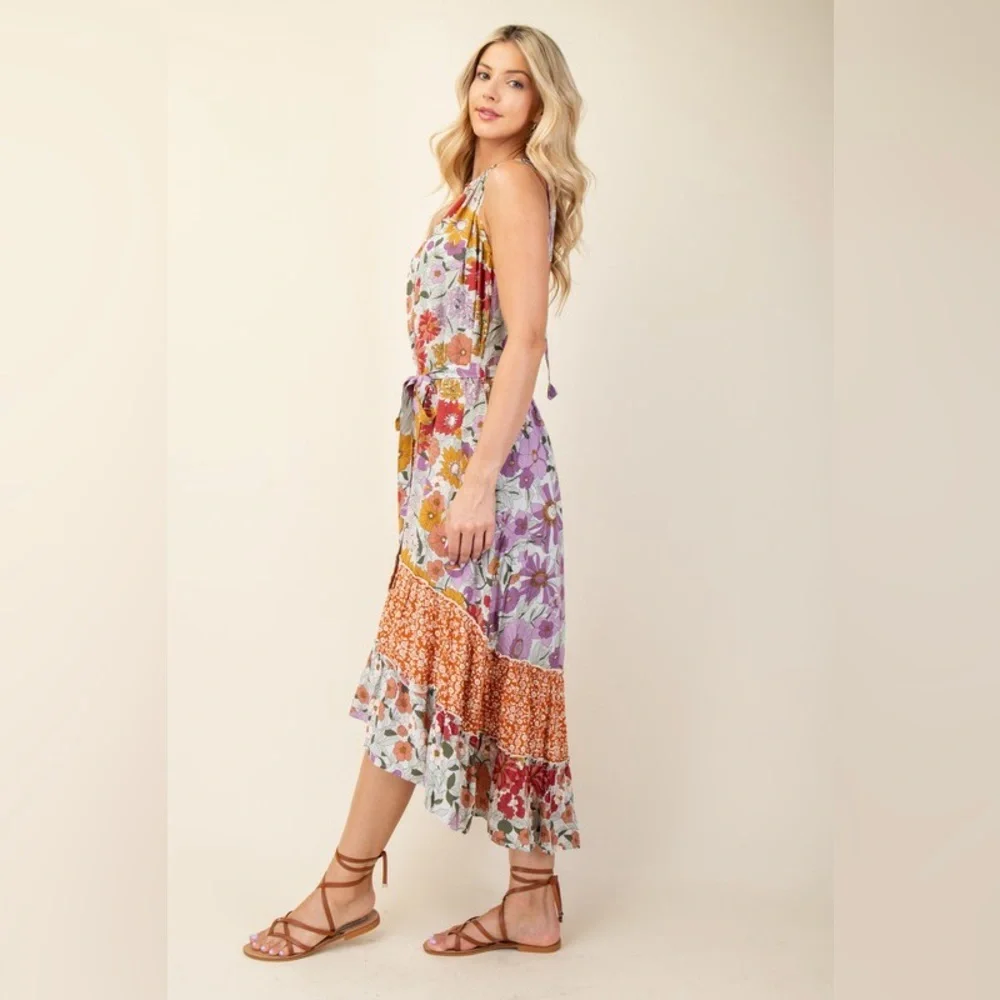 GiGiO Floral Sleeveless Dress - Multicolor Floral - Picture 3 of 5